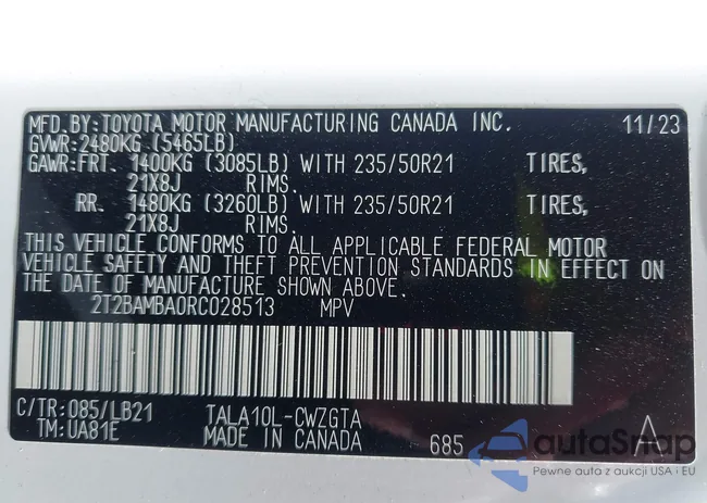 2T2BAMBA0RC028513: 42217962