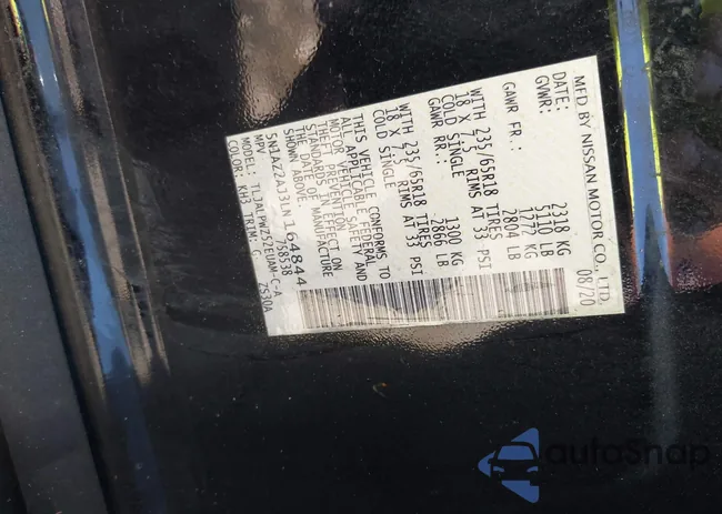 5N1AZ2AJ3LN164844: 42218006