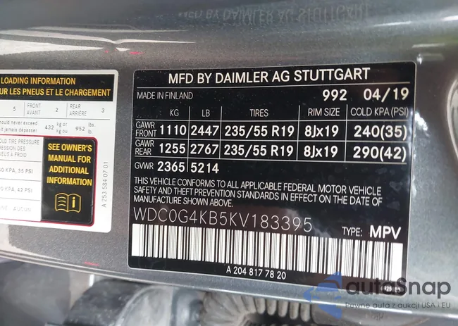 WDC0G4KB5KV183395: 42218474