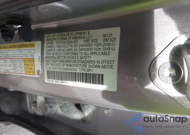 5FNYF5H26MB045164: 42218540