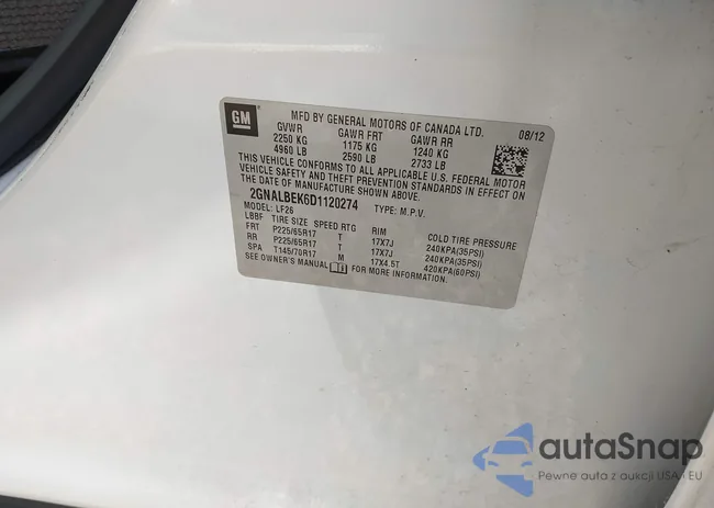 2GNALBEK6D1120274: 42218366