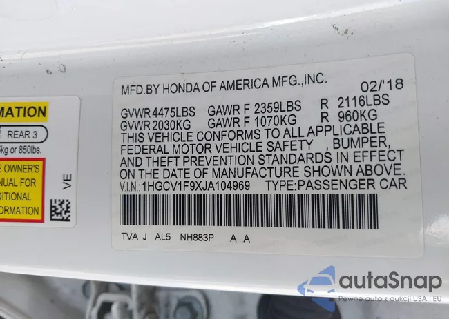 1HGCV1F9XJA104969: 42219476