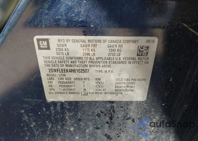 2GNFLEEK4H6162507: 42219631