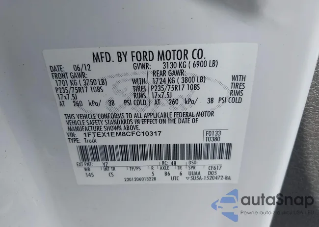 1FTEX1EM8CFC10317: 42219879