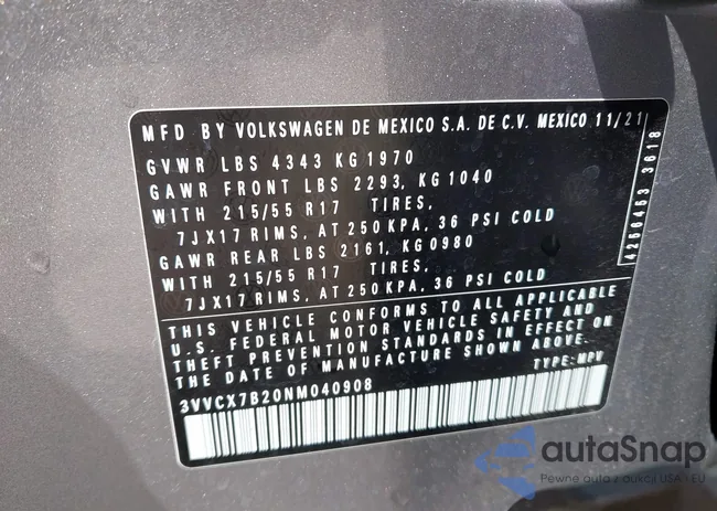 3VVCX7B20NM040908: 42219903