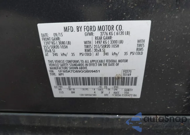 1FM5K7D89GGB09451: 42219992