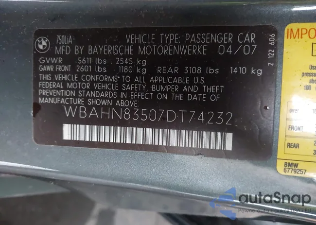 WBAHN83507DT74232: 42219091