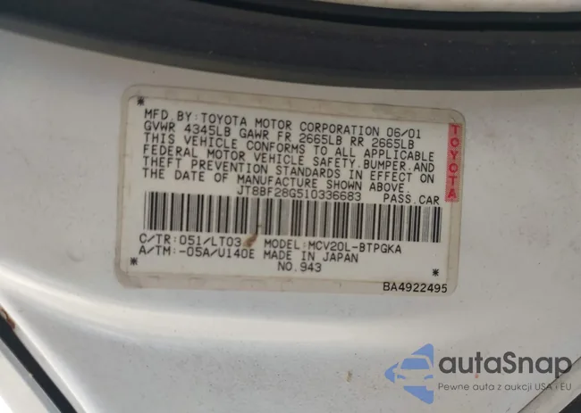 JT8BF28G510336683: 42219124