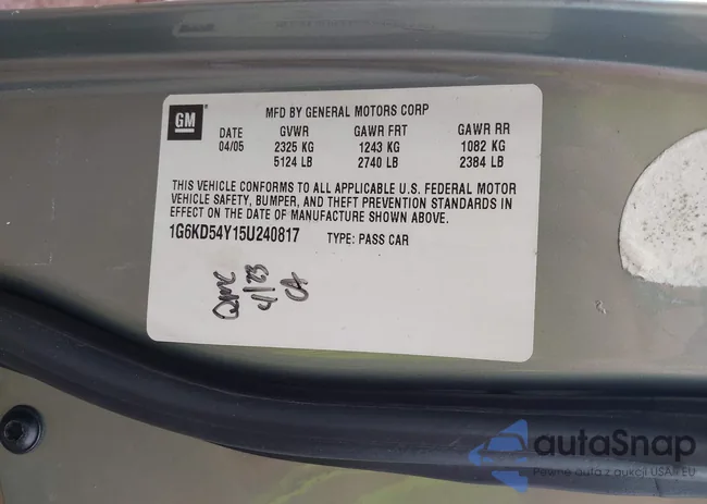 1G6KD54Y15U240817: 42219146