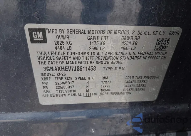 3GNAXHEV7JS611468: 42219181