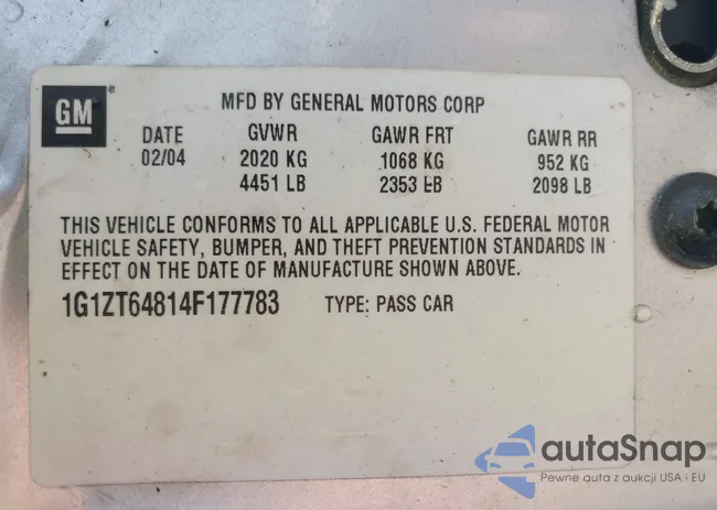 1G1ZT64814F177783: 42219191