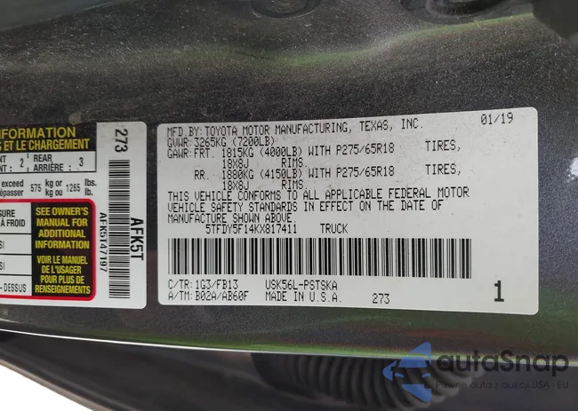 5TFDY5F14KX817411: 42219313