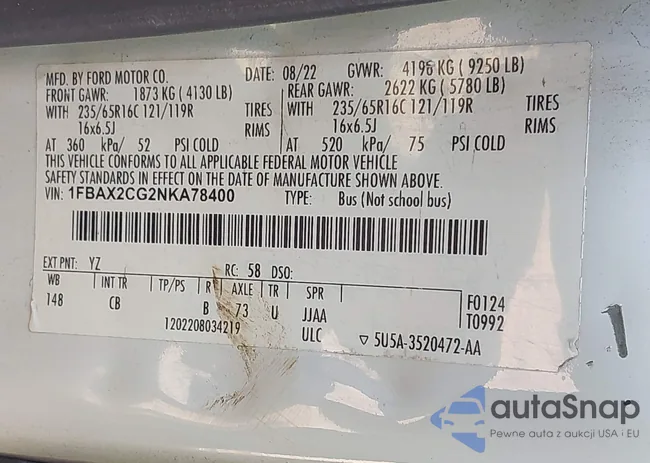 1FBAX2CG2NKA78400: 42219362