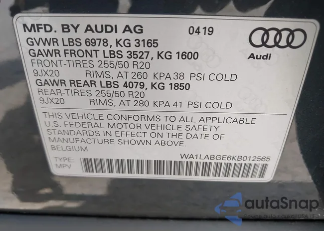 WA1LABGE6KB012565: 42220663