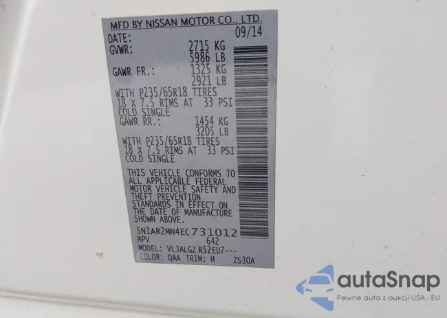 5N1AR2MN4EC731012: 42220965