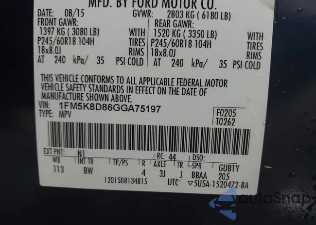 1FM5K8D86GGA75197: 42220039