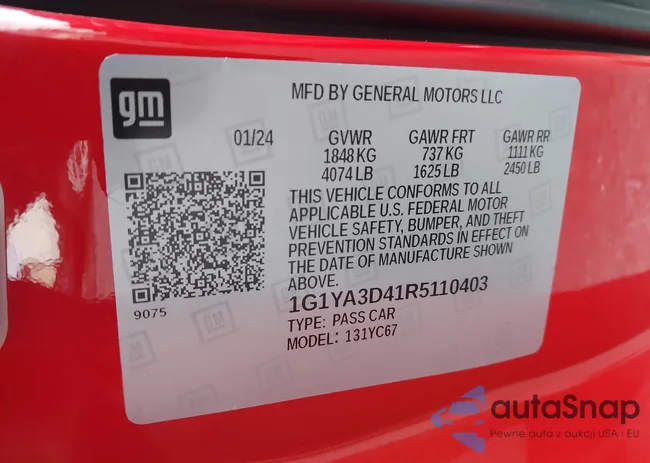 1G1YA3D41R5110403: 42220123