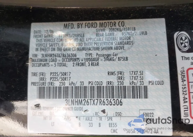 3LNHM26TX7R636306: 42220142