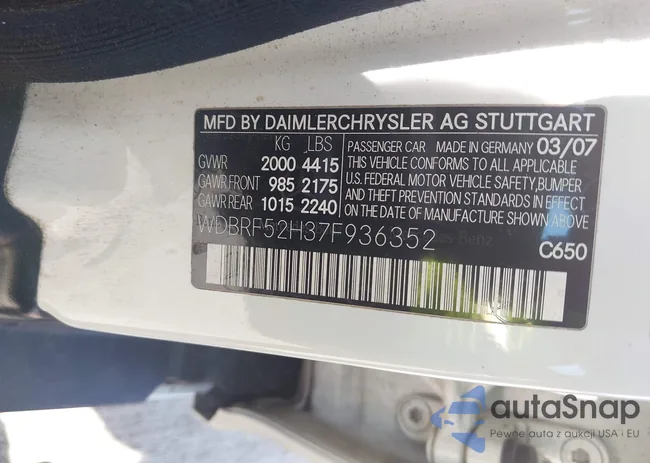 WDBRF52H37F936352: 42220328