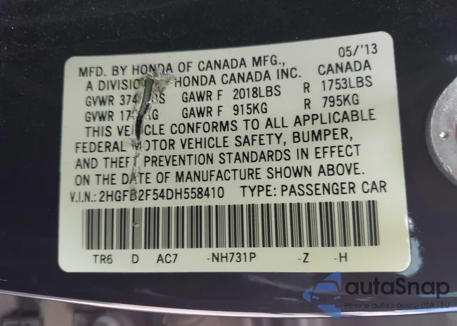 2HGFB2F54DH558410: 42220355