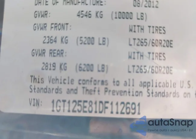 1GT125E81DF112691: 42220356