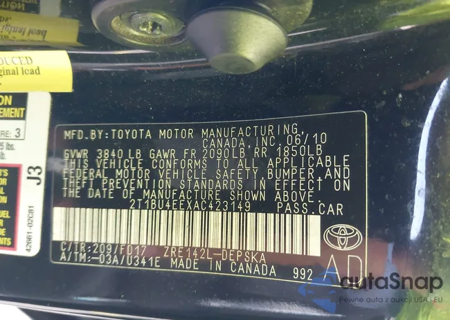 2T1BU4EEXAC423149: 42221413