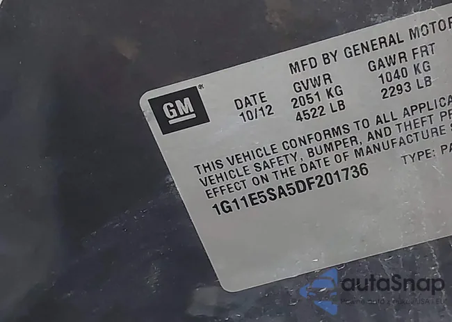 1G11E5SA5DF201736: 42221832