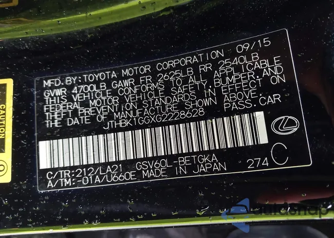 JTHBK1GGXG2228628: 42221926