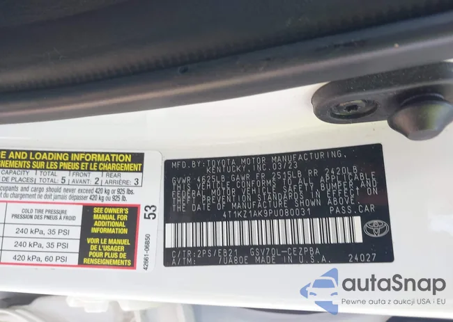 4T1KZ1AK9PU080031: 42221983