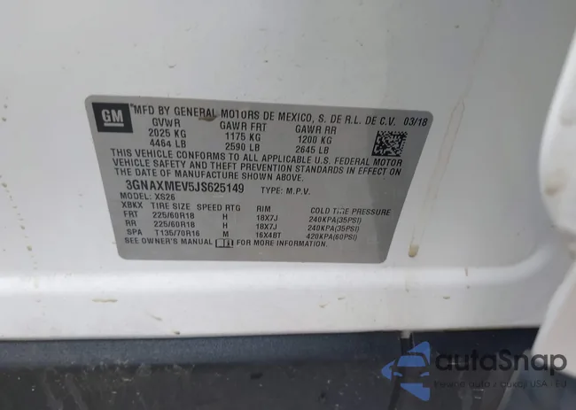 3GNAXMEV5JS625149: 42221028