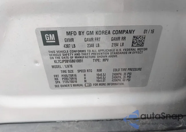 KL7CJPSB1GB610891: 42221391