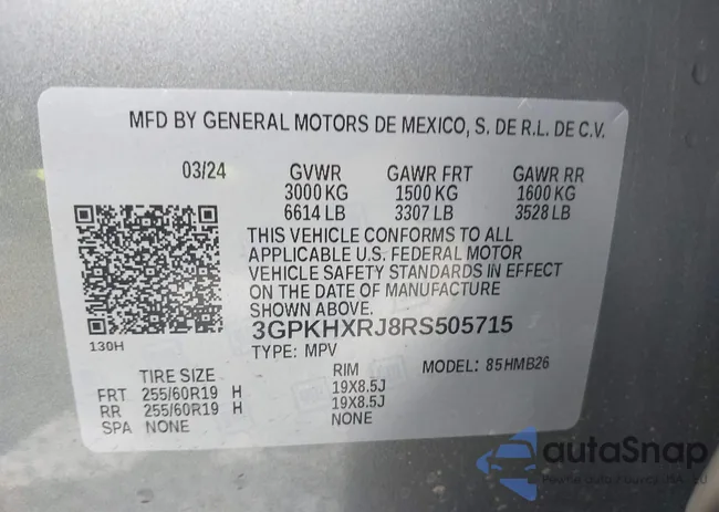 3GPKHXRJ8RS505715: 42222445