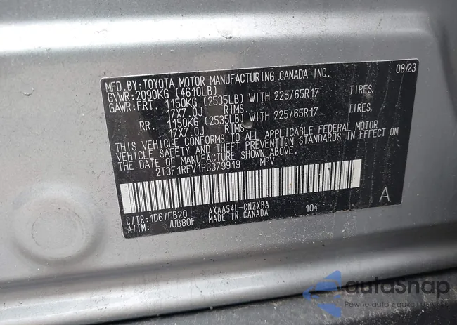 2T3F1RFV1PC379919: 42222470