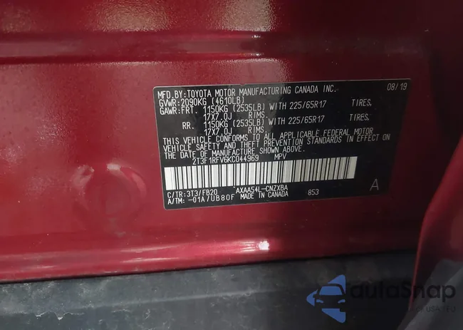 2T3F1RFV6KC044969: 42222487