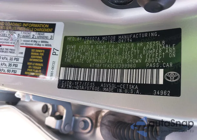 4T1BF1FK5EU399960: 42222516