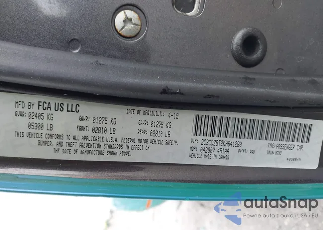 2C3CDZBT2KH641280: 42222638