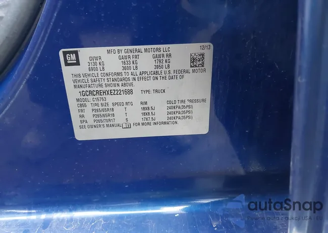 1GCRCREHXEZ221688: 42222644