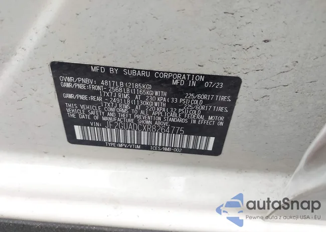 JF2GUADCXR8264775: 42222763