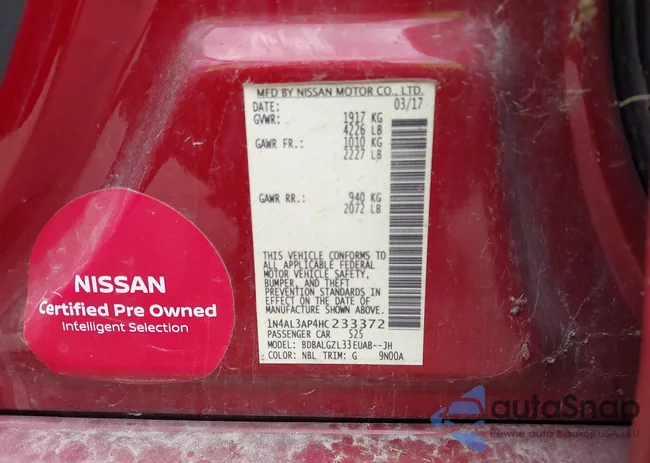 1N4AL3AP4HC233372: 42222103