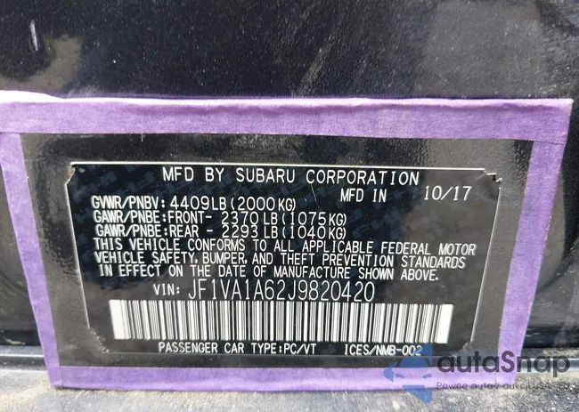 JF1VA1A62J9820420: 42222112