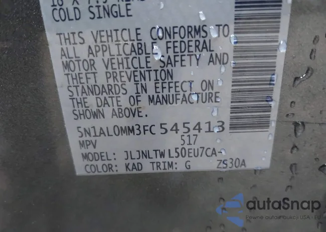 5N1AL0MM3FC545413: 42222221