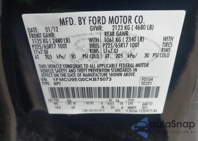 1FMCU9EG0CKB75073: 42222266