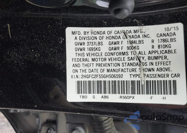 2HGFC2F55GH506592: 42222323