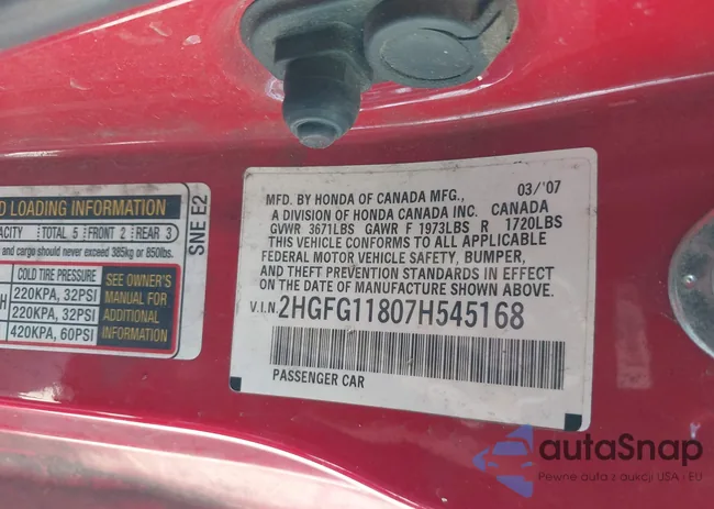 2HGFG11807H545168: 42223668