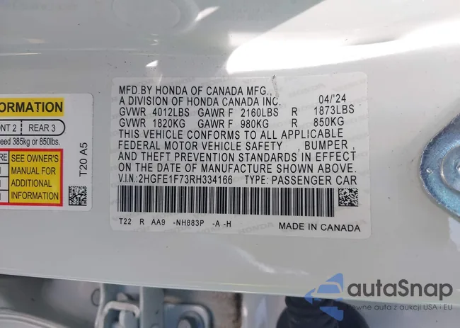 2HGFE1F73RH334166: 42223770