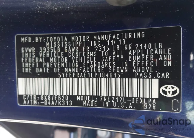 5YFEPRAE1LP084615: 42223903