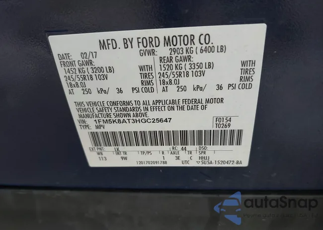 1FM5K8AT3HGC25647: 42223972