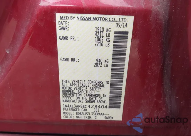 1N4AL3AP8EC428404: 42223980