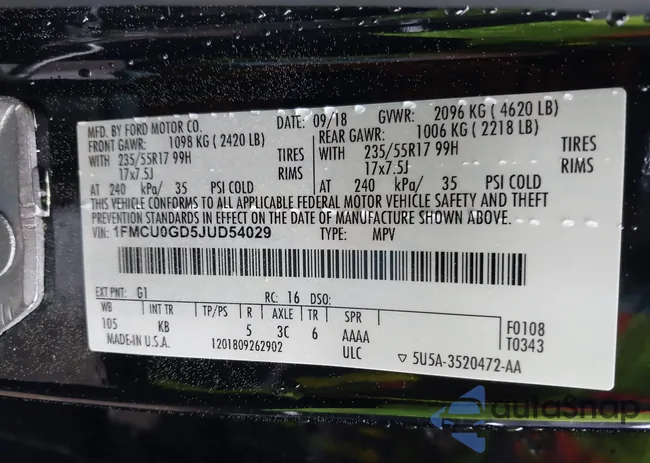 1FMCU0GD5JUD54029: 42223027