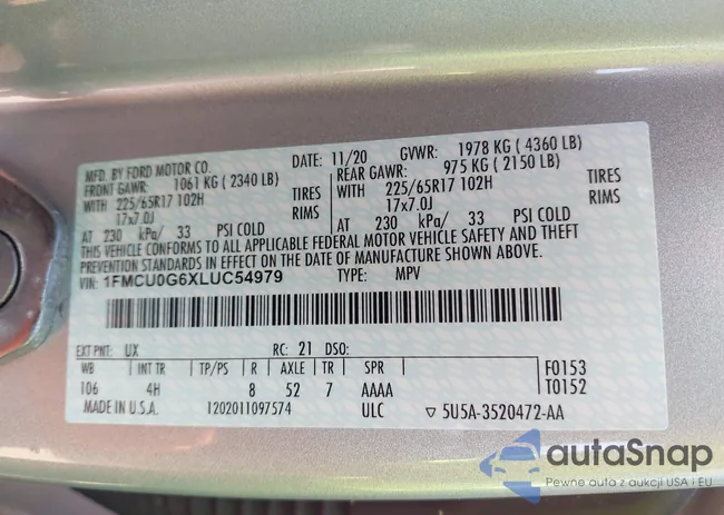 1FMCU0G6XLUC54979: 42223043